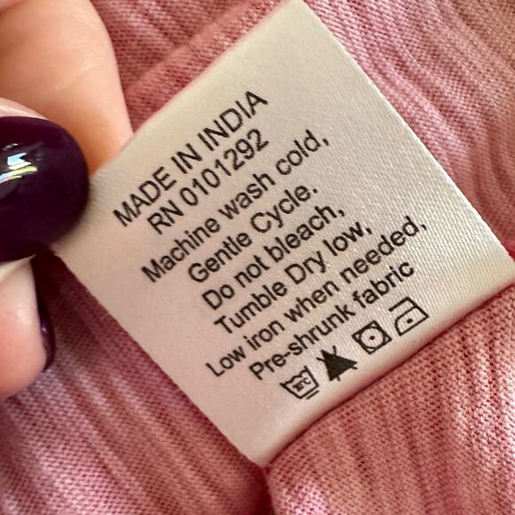 LULU B | Womens Pullover Cotton Top Sequin Trim Size 1X Pink Whimsical Lagenlook - Picture 10 of 10